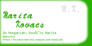 marita kovacs business card